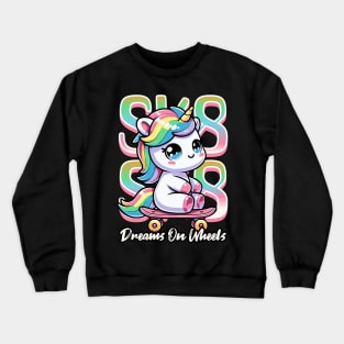 Unicorn Riding A Skateboard Crewneck Sweatshirt